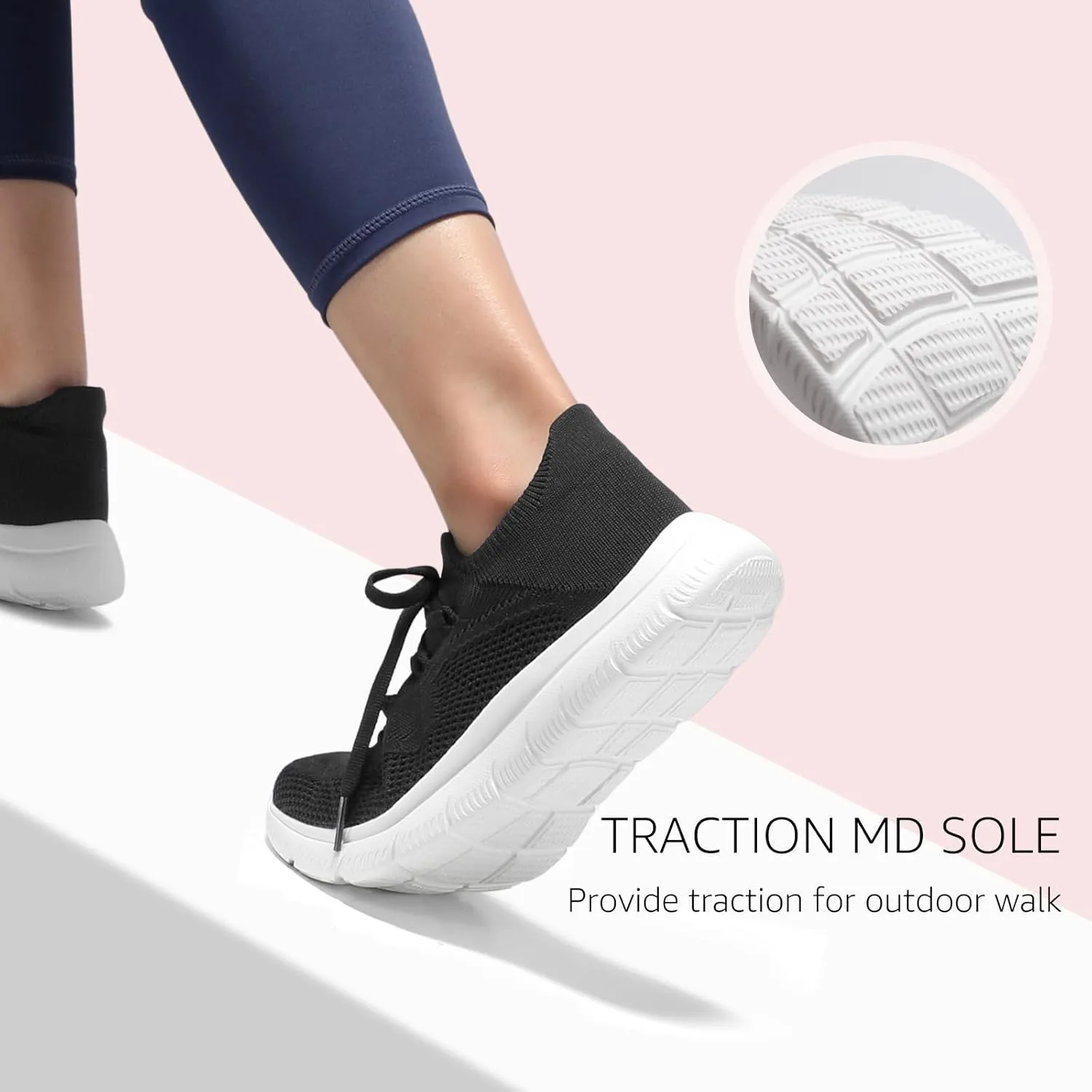 STQ Tennis Shoes Womens Slip on Walking Sneakers for Gym Workout
