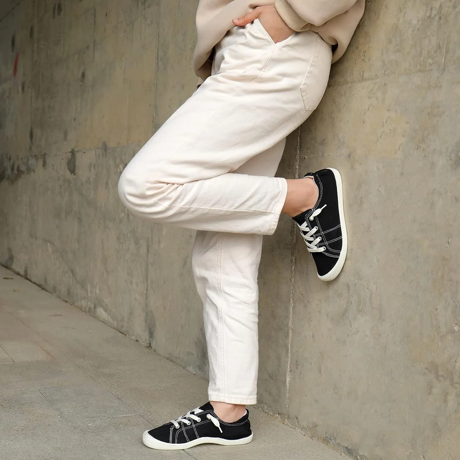 STQ Women Slip On Sneakers, Comfortable Casual Canvas Shoes