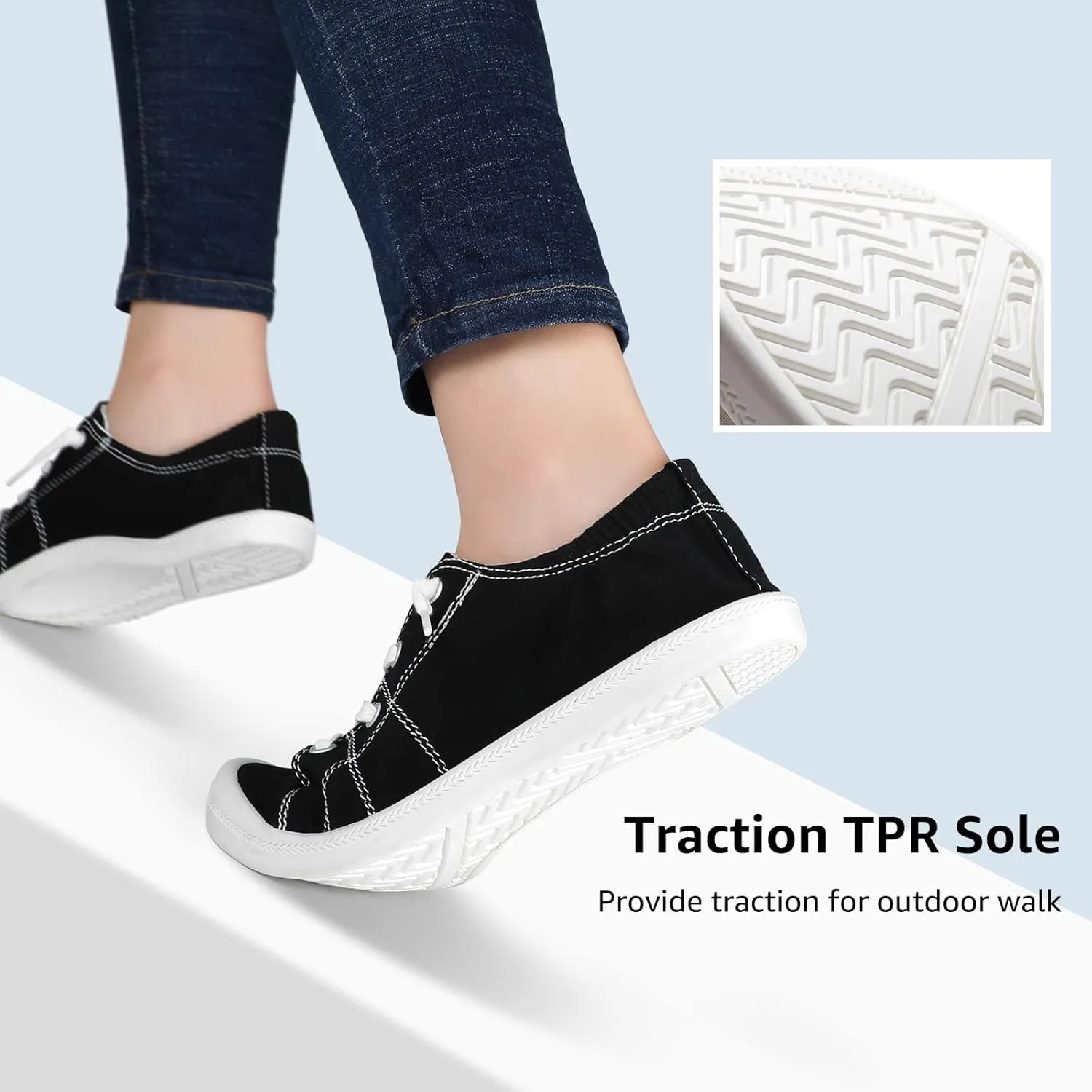 STQ Women Slip On Sneakers, Comfortable Casual Canvas Shoes