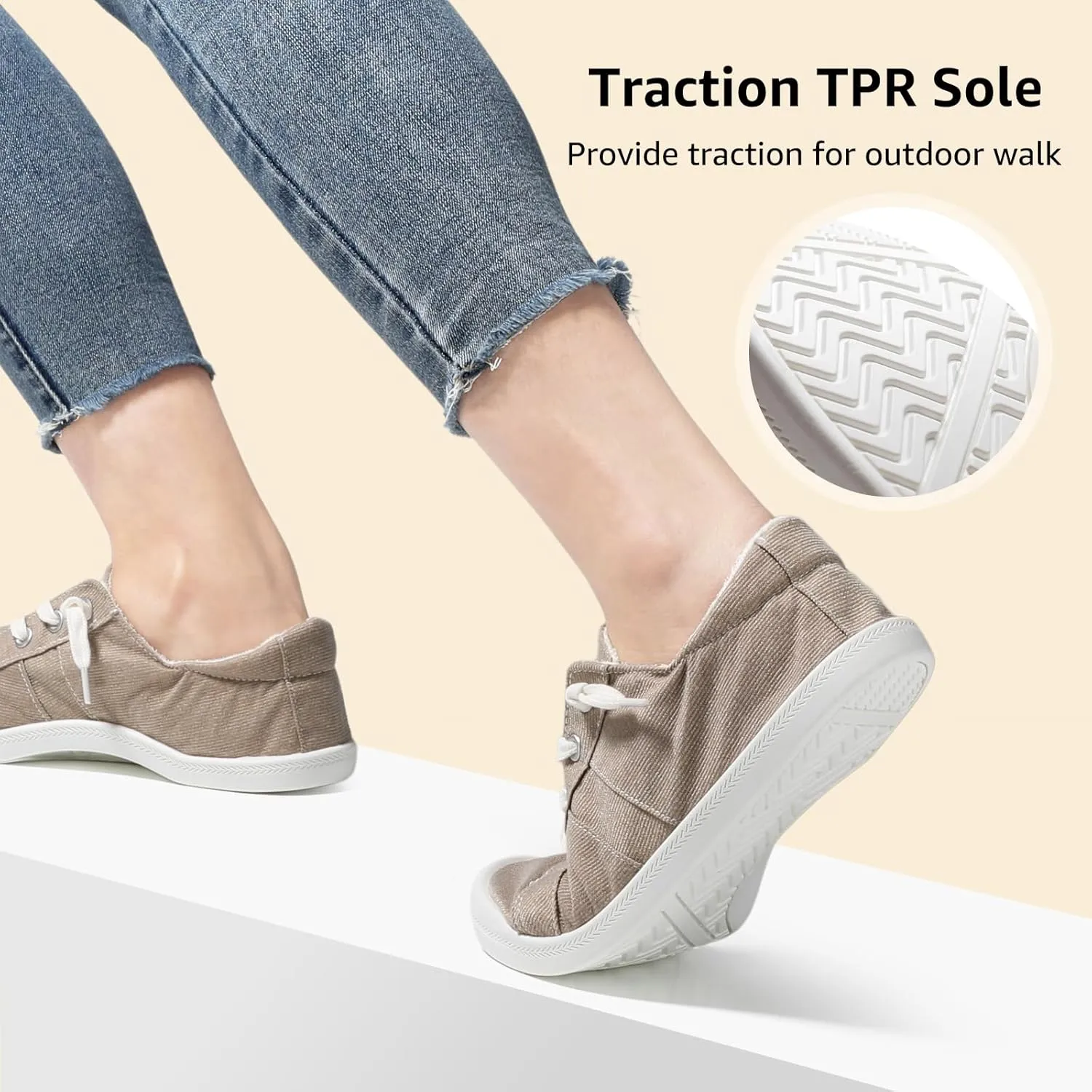 STQ Women Slip On Sneakers, Low Top Casual Canvas Shoes