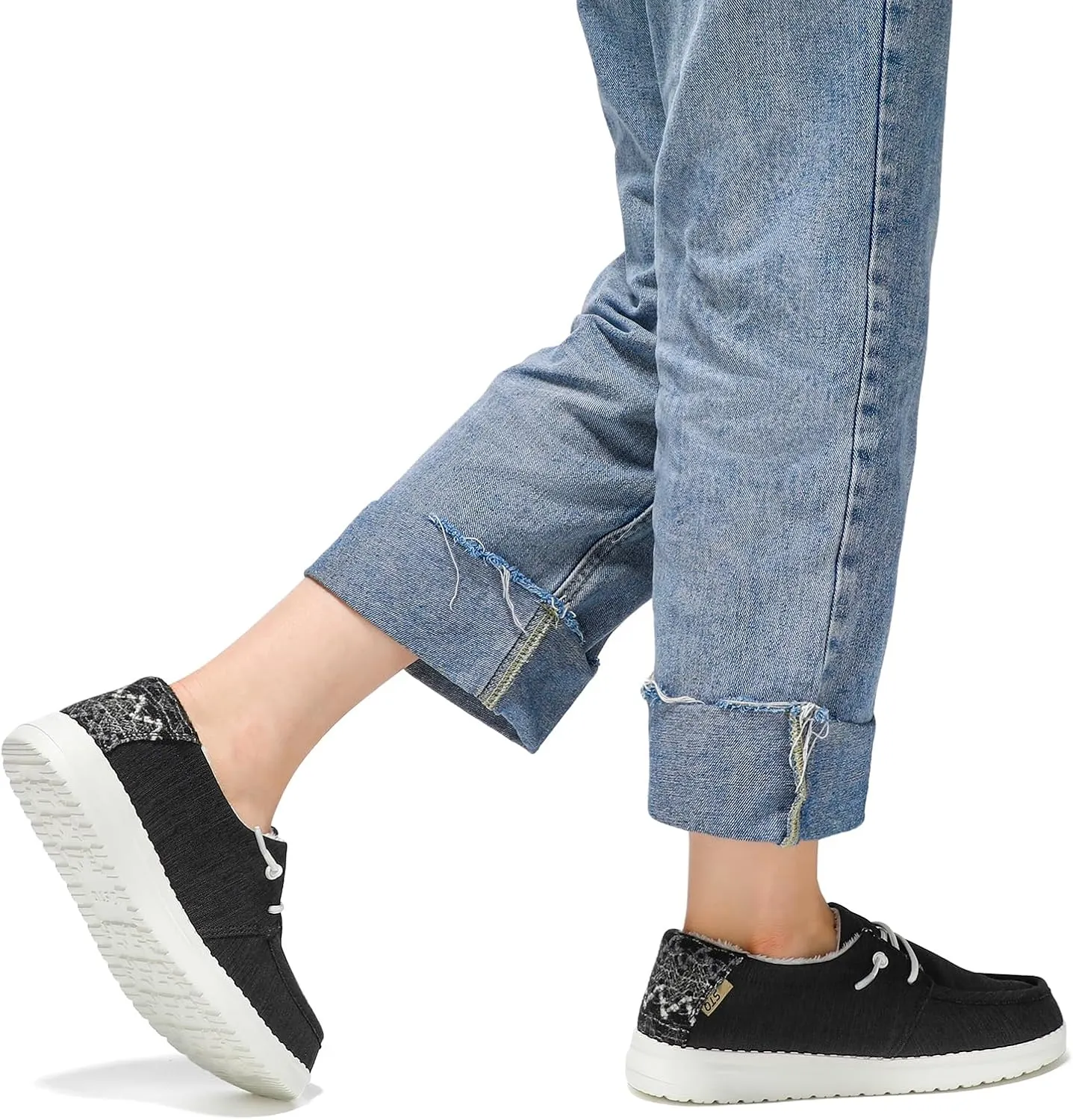 STQ Women's Slip on Fur Lined Loafers丨Orthopedic Cozy Ultralight Boat Casual Shoes with Arth Support