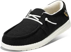 STQ Women's Slip on Fur Lined Loafers丨Orthopedic Cozy Ultralight Boat Casual Shoes with Arth Support