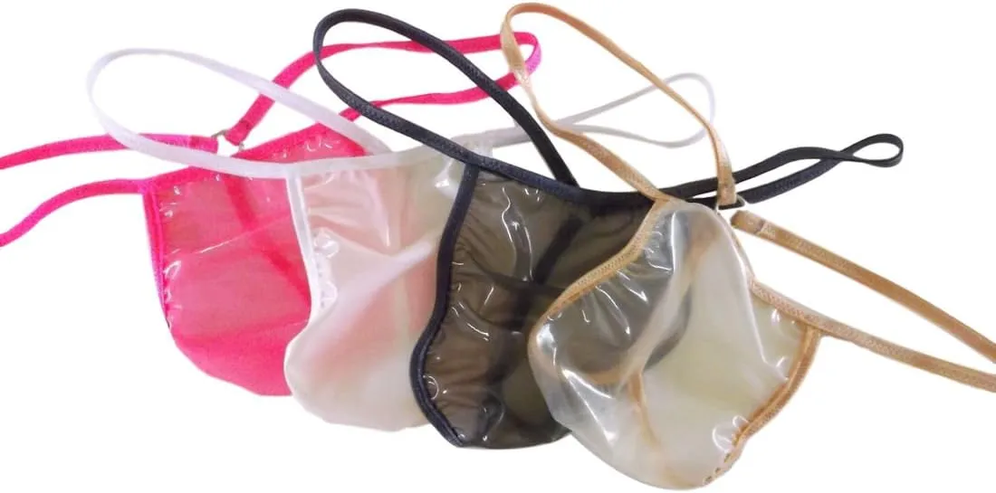 SWIC Men's G String Thong Rubber Latex Y Back Micro Naked Nude