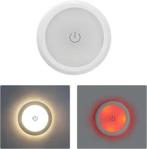THALASSA 3W 12V Small Ceiling Light, Red Mode Interior Lights for Driving ConsolesBoat Yacht RV Caravan, Dual Color Dimmable LED with In-built Touch Switch for RV Interior (Warm White & Red) D2.83inch