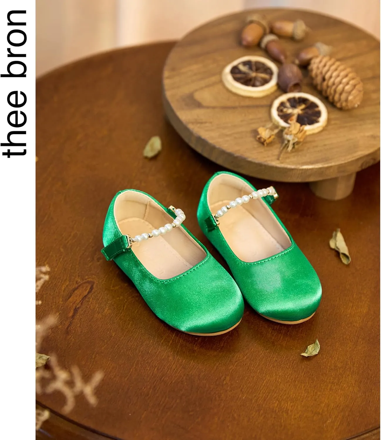 THEE BRON Toddler Dress Shoes Flower Girls Glitter Mary Jane Ballerina Flat Shoes