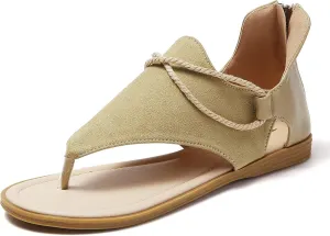 Tilocow Posh Gladiator Sandals For Women Comfort Flat Sandals Summer Shoes For Women Vintage Flip Flops