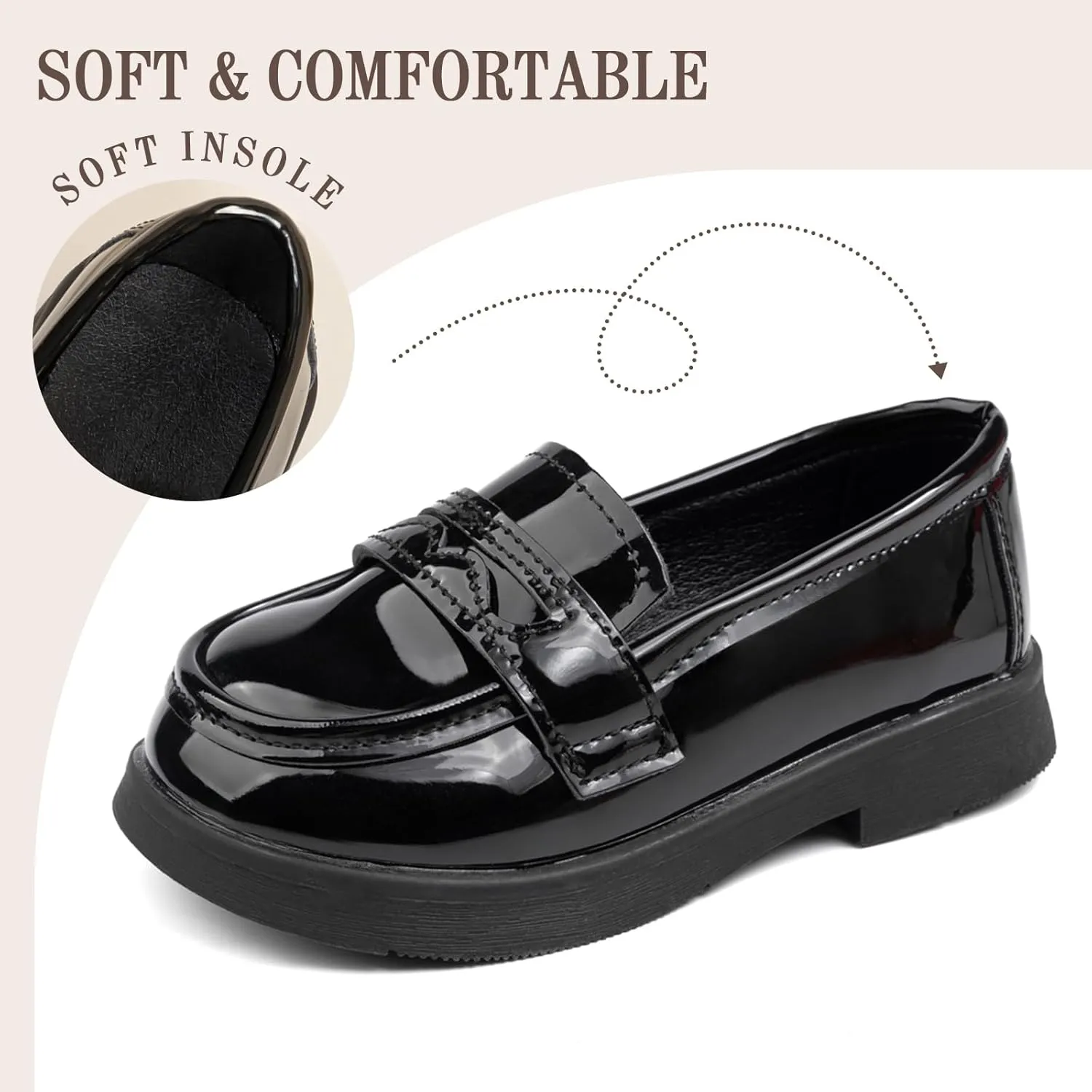Toddler Boys Girls Dress Shoes Little Kids School Uniform Shoes Formal Casual Oxfords Wedding Church Loafer Flats