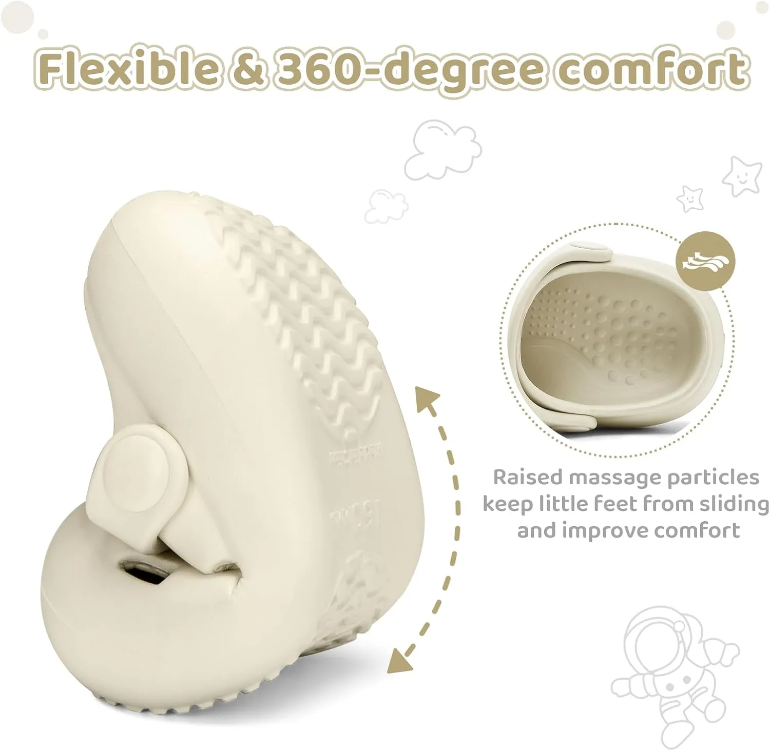 Toddler Classic Clogs Skin-Friendly Comfy Lightweight 丨Boys Girls Slip On Water Shoes