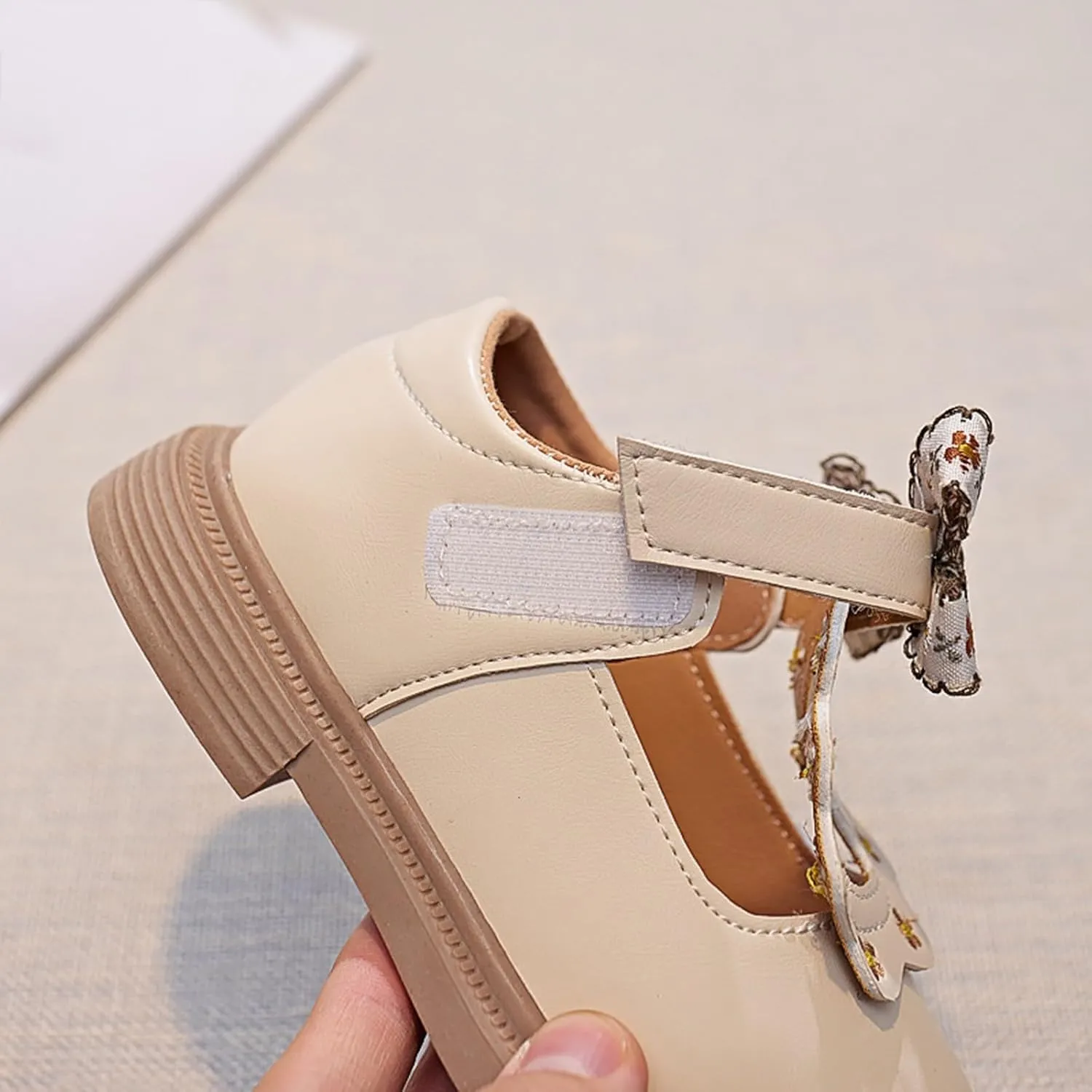 Toddler Girls Dress Bow Shoes Little Girls Loafers School 𝐔niform Mary Jane Flat For Girls Non-Slip Sole Casual Shoes