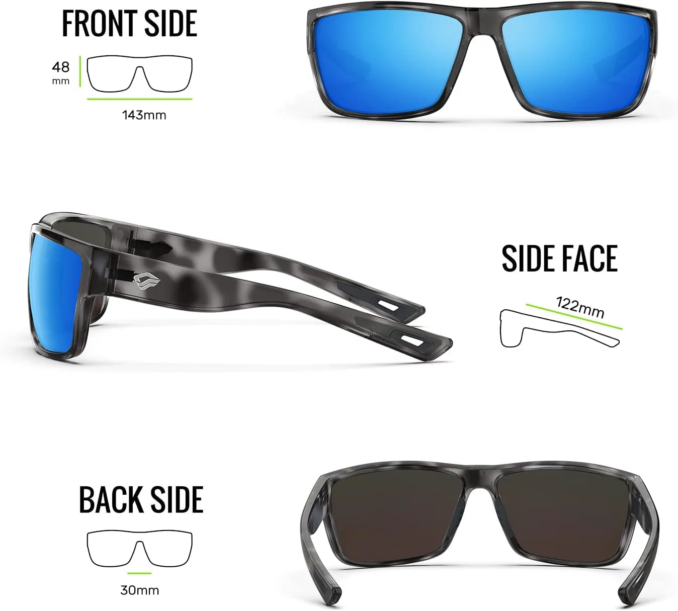 TOREGE Polarized Sports Sunglasses for Men and Women Cycling Running Golf Fishing Sunglasses TR26