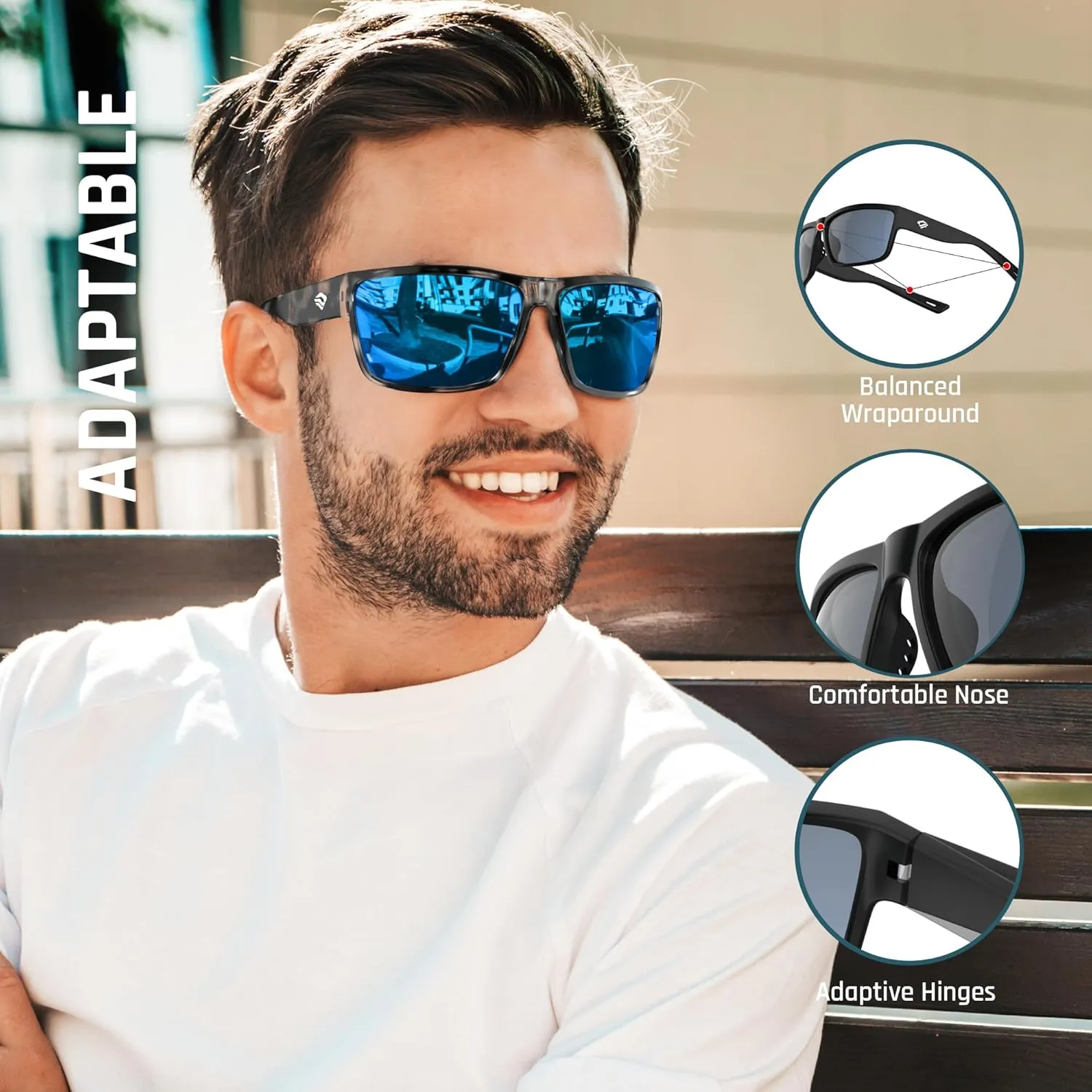 TOREGE Polarized Sports Sunglasses for Men and Women Cycling Running Golf Fishing Sunglasses TR26