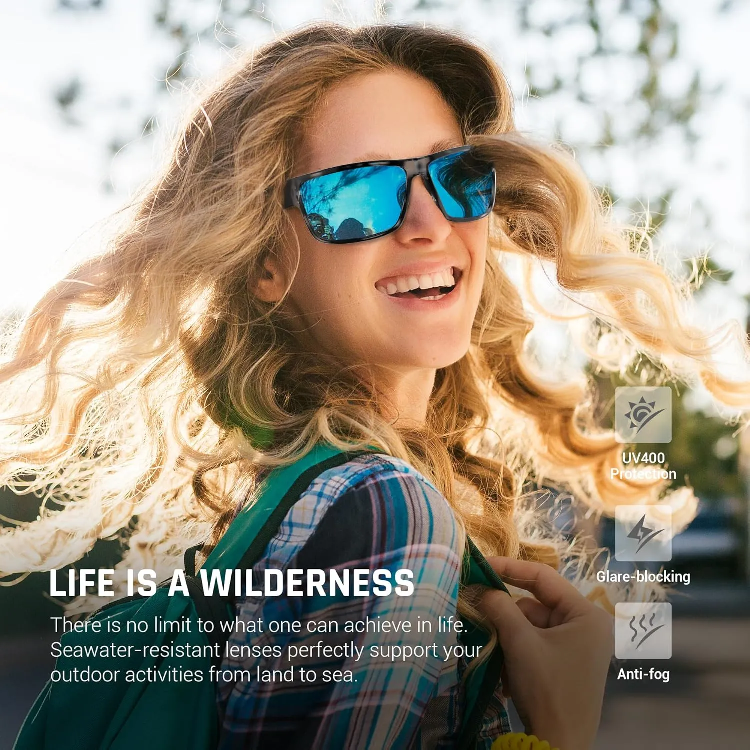 TOREGE Polarized Sports Sunglasses for Men and Women Cycling Running Golf Fishing Sunglasses TR26
