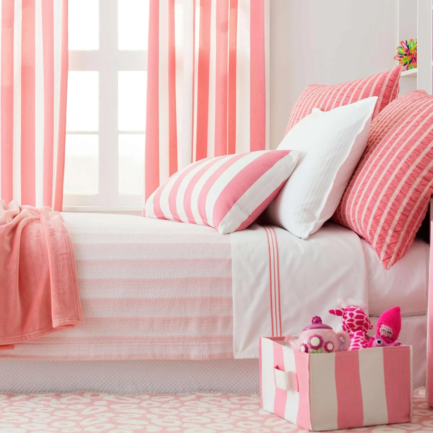 Trio Coral Flat Sheet, Full/Queen Size, Coral Solid Pattern