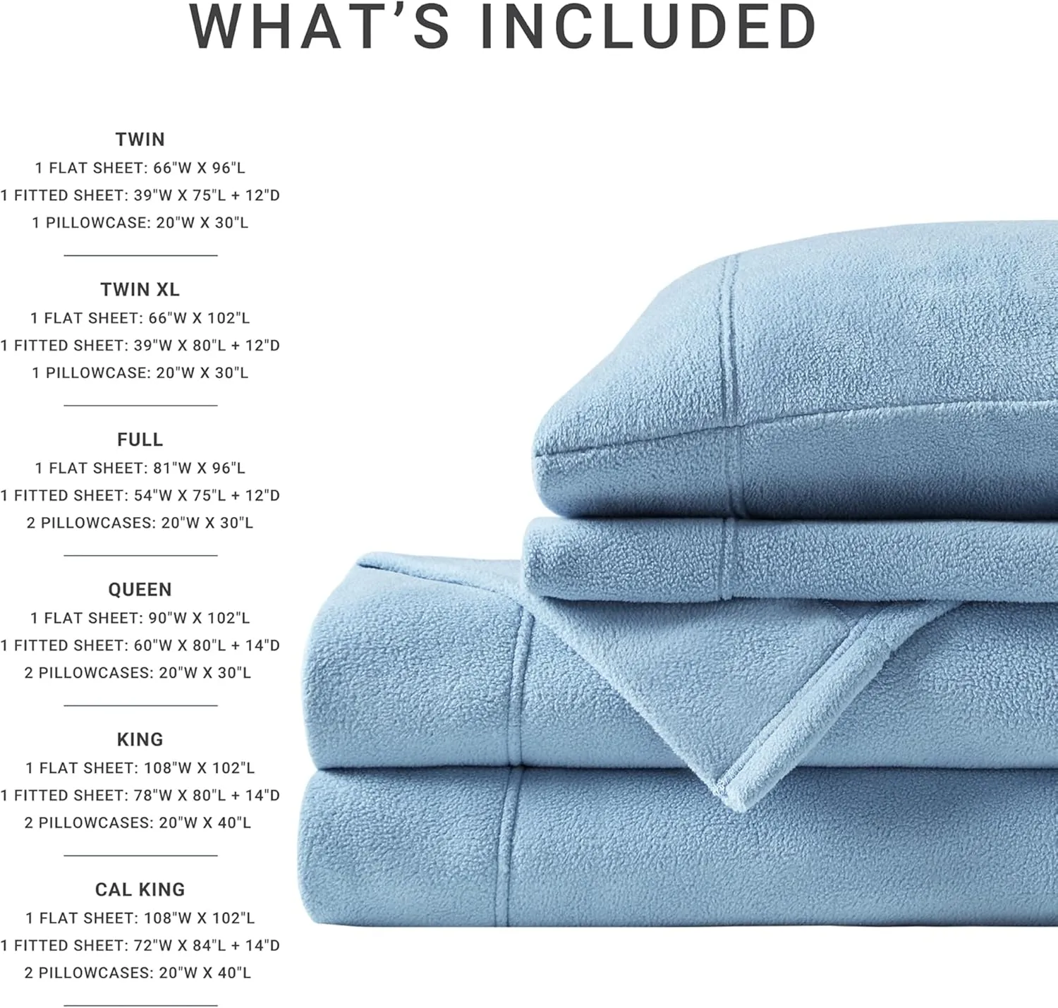 True North by Sleep Philosophy Micro Fleece Bed Sheet Set, Warm, Sheets with 14" Deep Pocket, for Cold Season Cozy Sheet-Set, Matching Pillow Case, Queen, Blue, 4 Piece