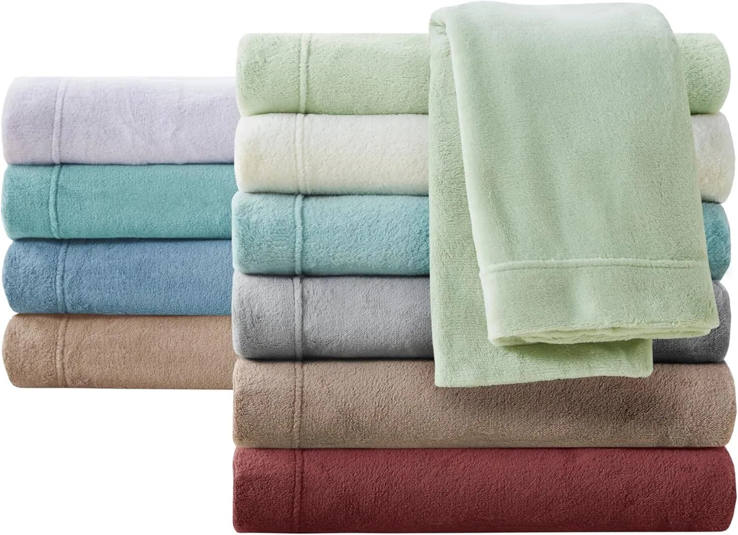 True North by Sleep Philosophy Plush Sheet Set King, Solid Color, Warm & Soft Bedding King Size Sheets, Fitted Pocket Fits Up to 16" Mattress, Soloft, King, Grey, 4 Piece