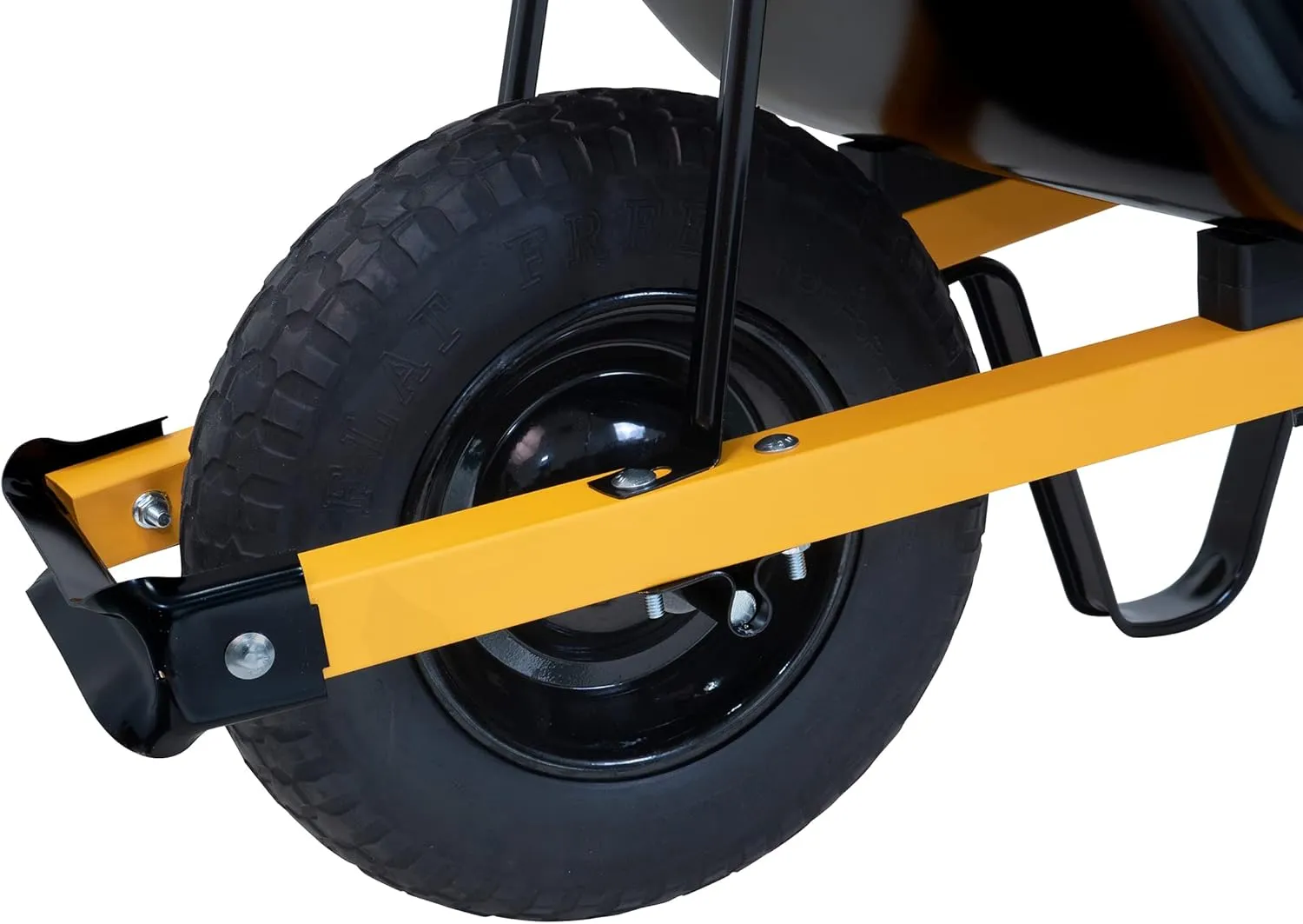 True Temper R6STFFEC 6 Cu. Ft Steel Tray Wheelbarrow with Never Flat Tire & Steel Handles, Black