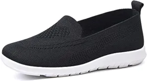 UGOSELEC Women's Mesh Walking Shoes Slip-on Sneakers,Non-Slip Breathable Athletic Comfortable Lightweight Flat Loafer Nurse Shoes