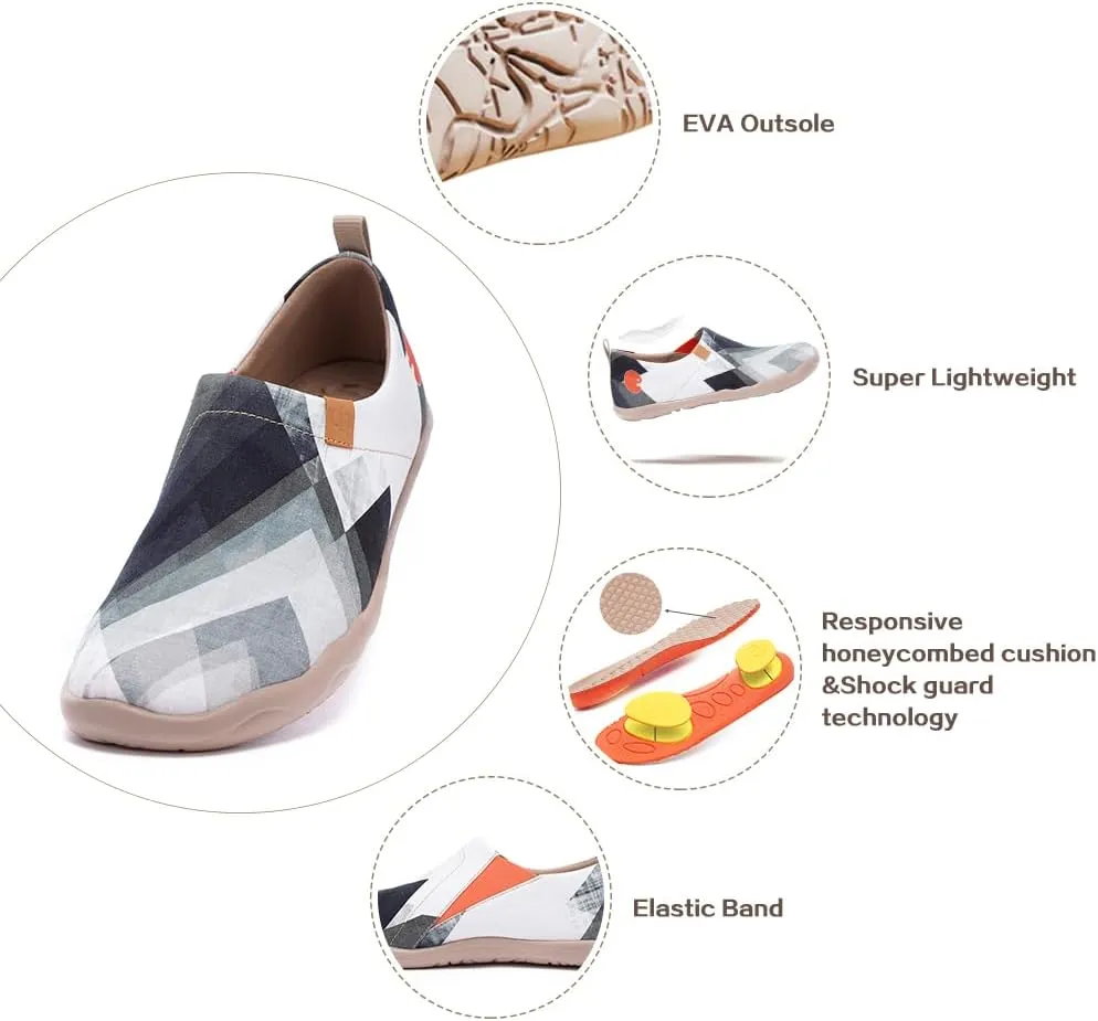 UIN Men's Art Design Travel Shoes Slip On Casual Loafers Stylish Lightweight Comfort Fashion Sneaker