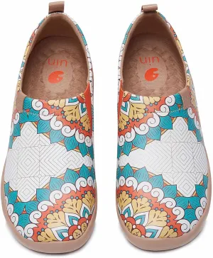 UIN Women's Artistic Design Slip-On Microfiber PU Shoes Stylish Comfortable Casual Loafers Lightweight Everyday Travel Footwear