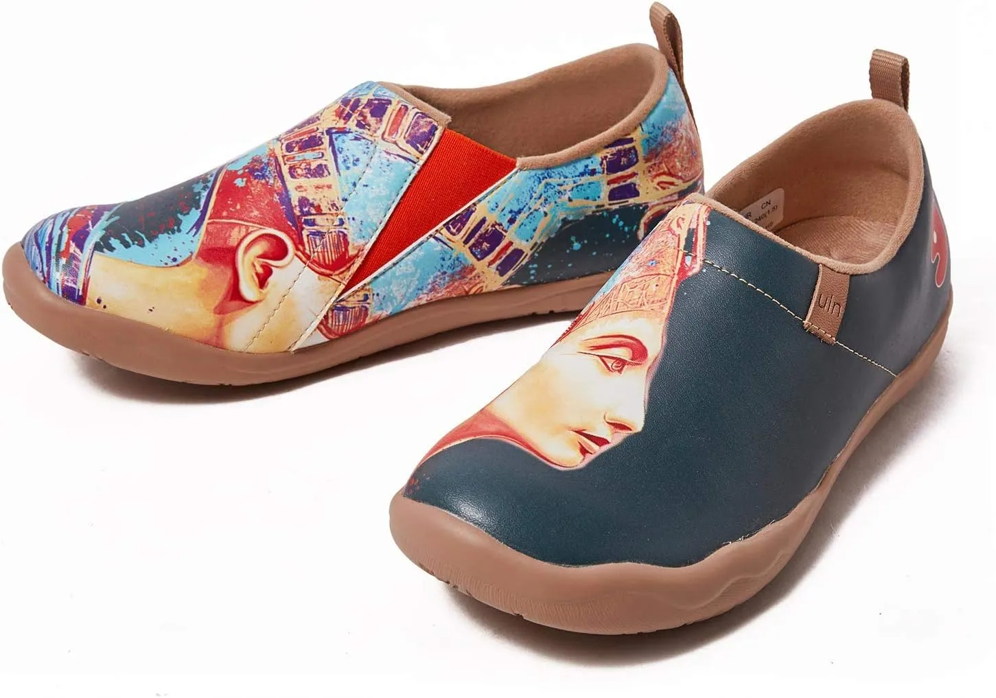 UIN Women's Artistic Design Slip-On Microfiber PU Shoes Stylish Comfortable Casual Loafers Lightweight Everyday Travel Footwear