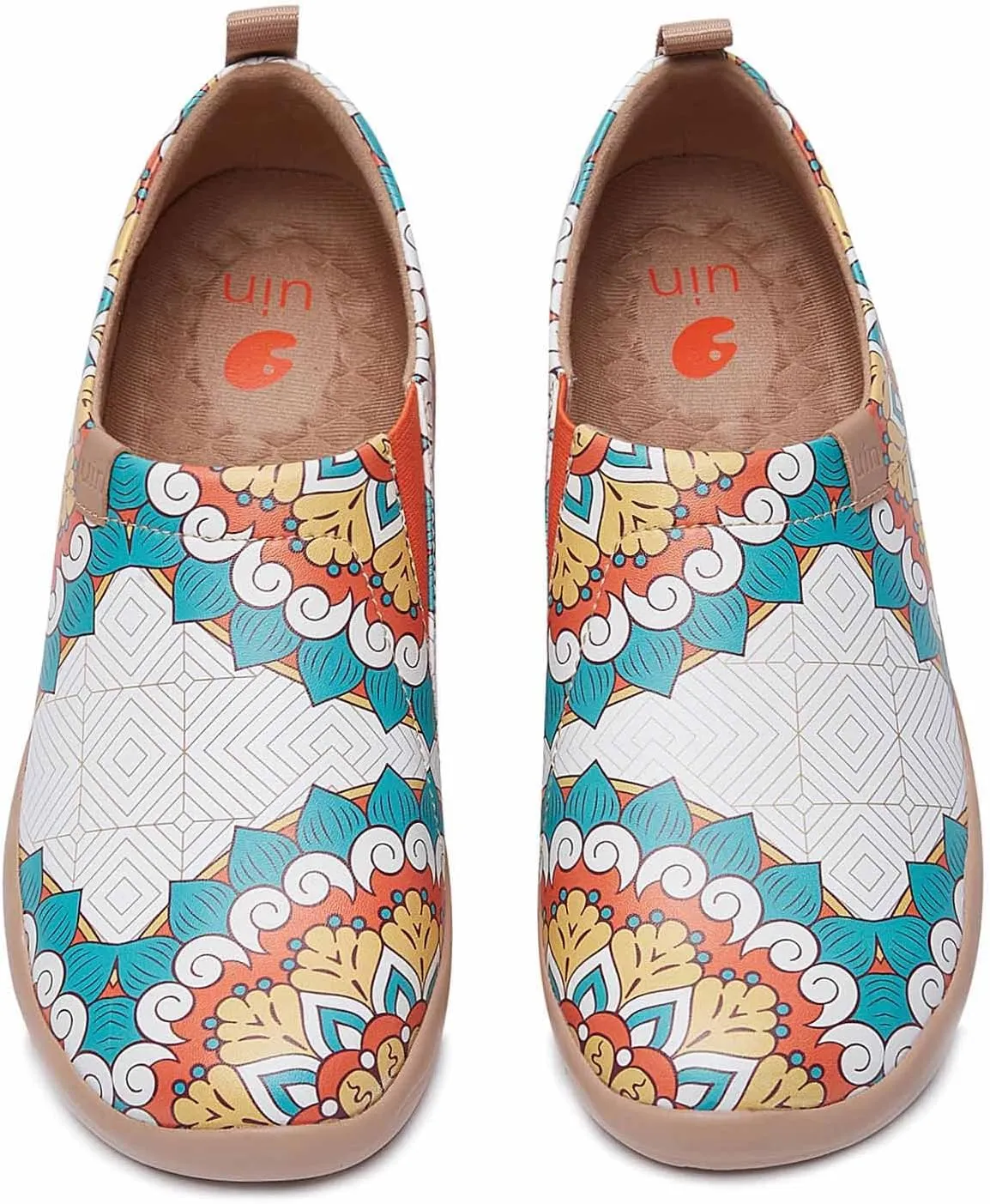 UIN Women's Artistic Design Slip-On Microfiber PU Shoes Stylish Comfortable Casual Loafers Lightweight Everyday Travel Footwear