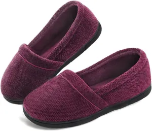 ULTRAIDEAS Women's Grace Closed Back Slippers, Memory Foam Loafer House Shoes with Rubber Sole