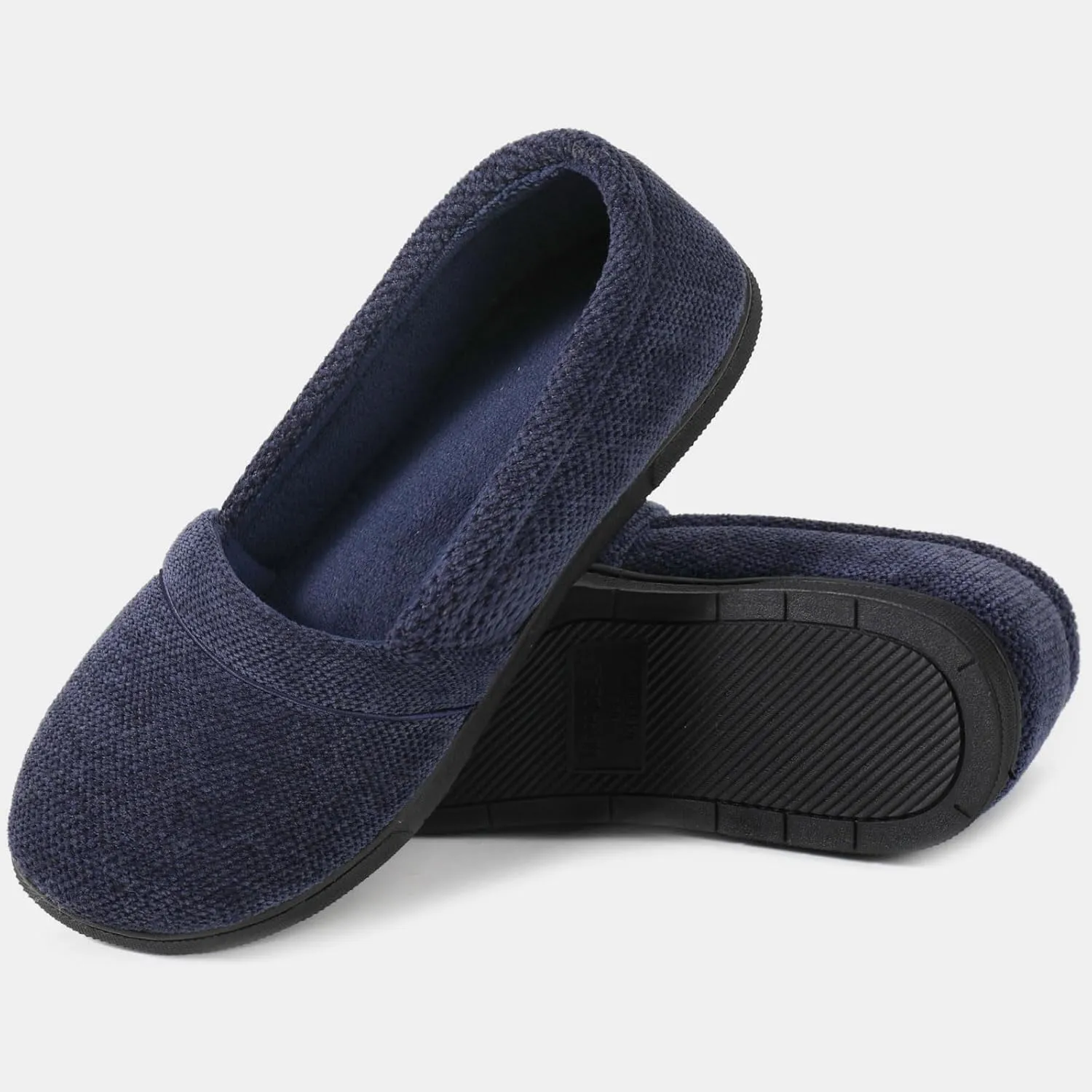 ULTRAIDEAS Women's Grace Closed Back Slippers, Memory Foam Loafer House Shoes with Rubber Sole