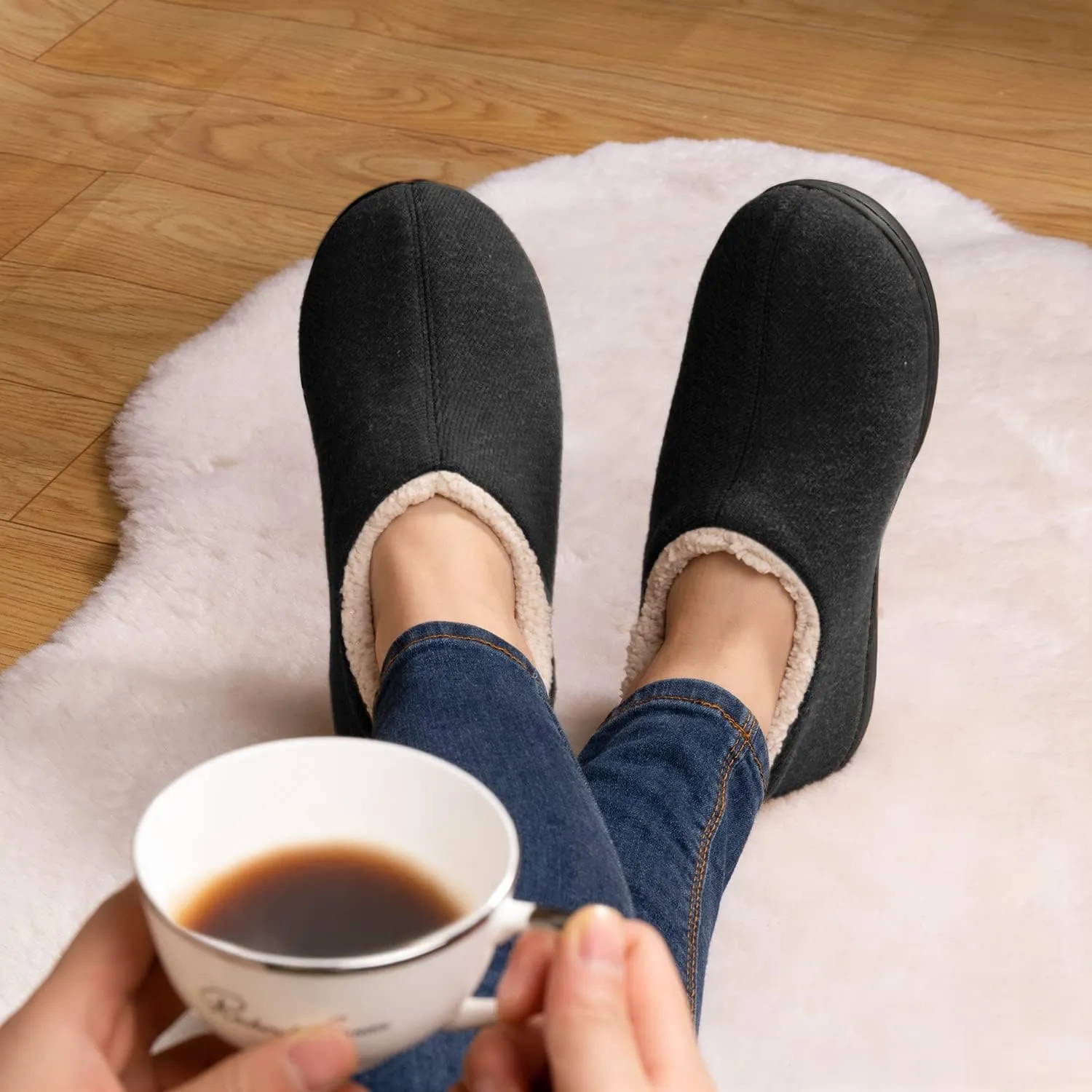 ULTRAIDEAS Women's Indoor Loafer House Slippers with Memory Foam, Ladies Warm Closed Back House Shoes with Non-Slip Outdoor Rubber Sole