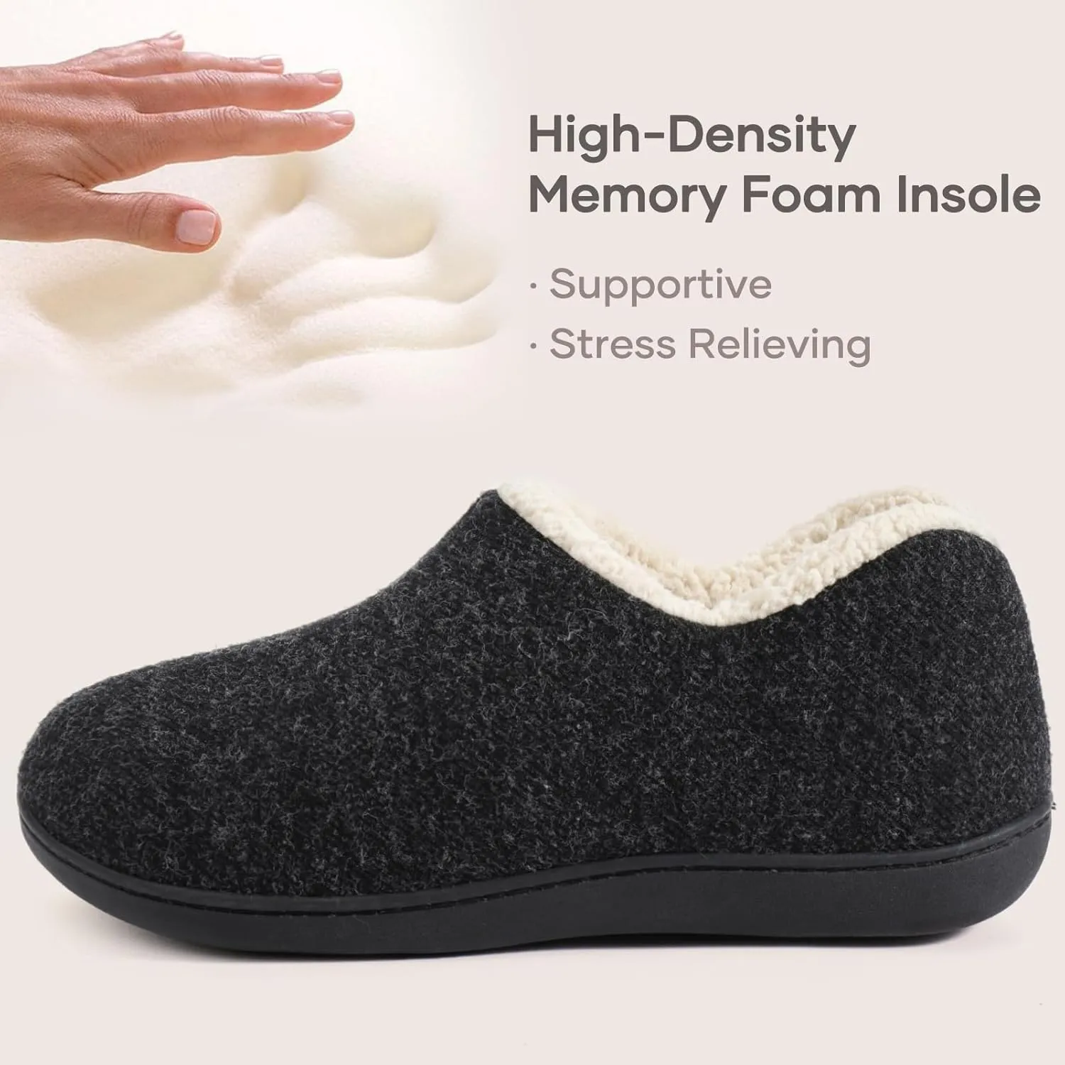 ULTRAIDEAS Women's Indoor Loafer House Slippers with Memory Foam, Ladies Warm Closed Back House Shoes with Non-Slip Outdoor Rubber Sole