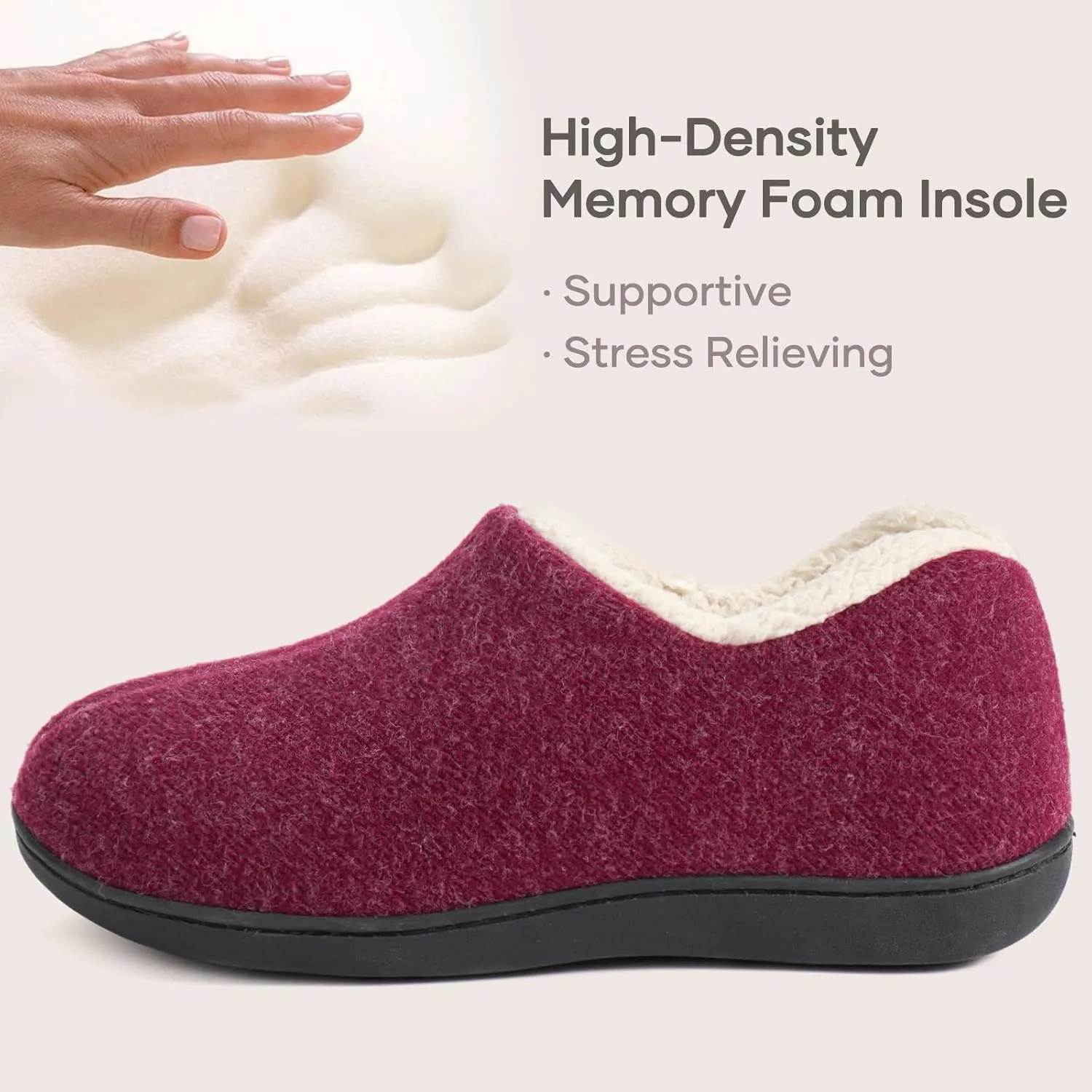 ULTRAIDEAS Women's Indoor Loafer House Slippers with Memory Foam, Ladies Warm Closed Back House Shoes with Non-Slip Outdoor Rubber Sole