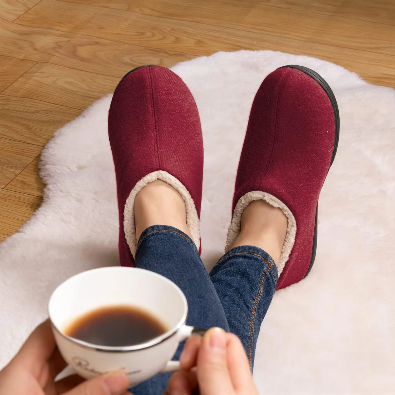 ULTRAIDEAS Women's Indoor Loafer House Slippers with Memory Foam, Ladies Warm Closed Back House Shoes with Non-Slip Outdoor Rubber Sole