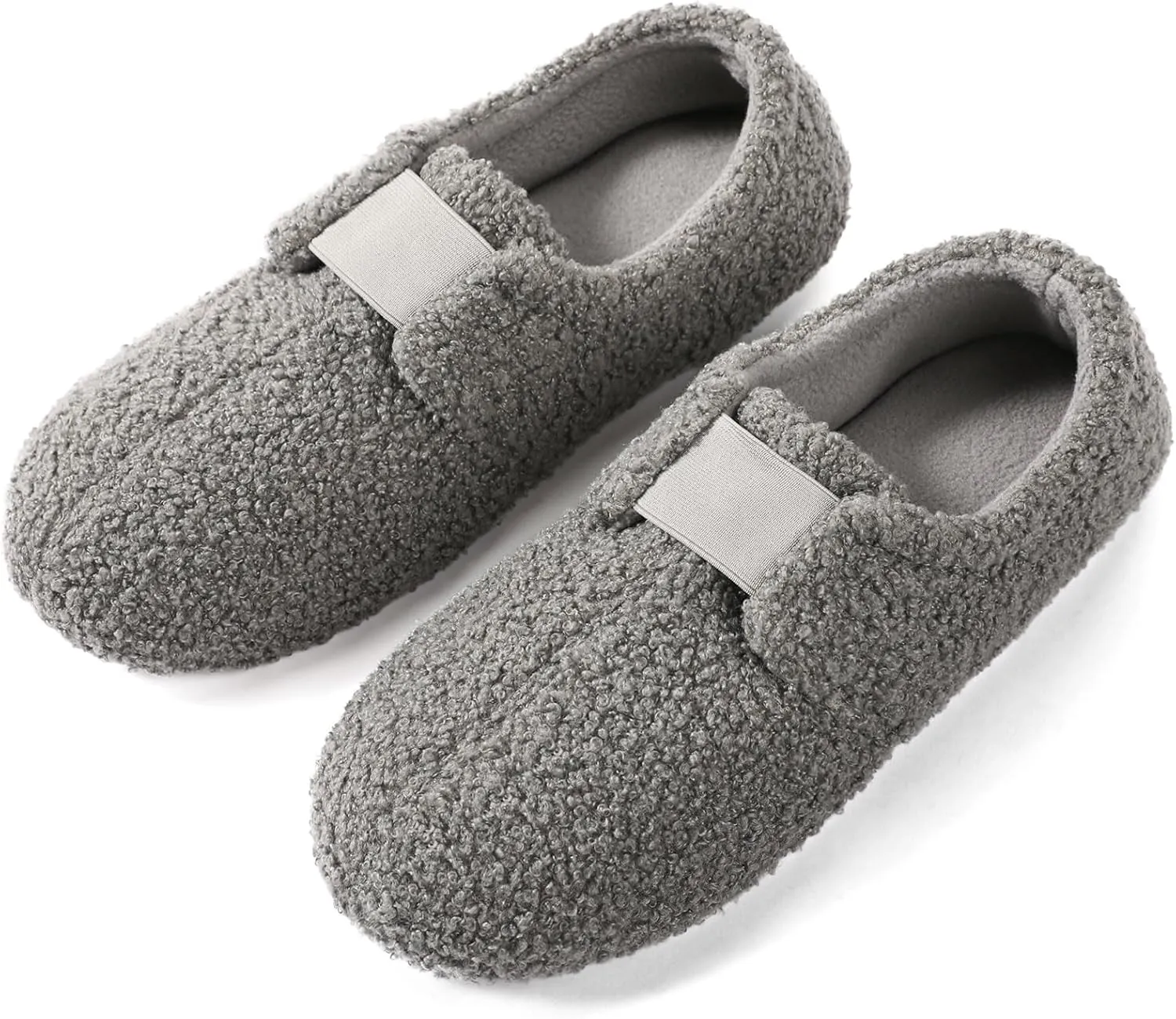 ULTRAIDEAS Women's Soft Curly Fleece Closed Back Indoor Slippers, House Slippers for Women With Elastic