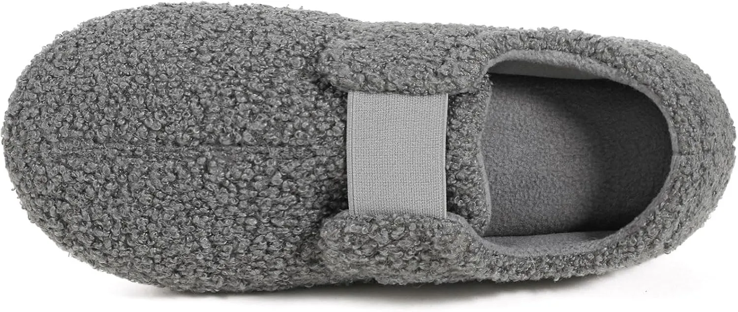 ULTRAIDEAS Women's Soft Curly Fleece Closed Back Indoor Slippers, House Slippers for Women With Elastic