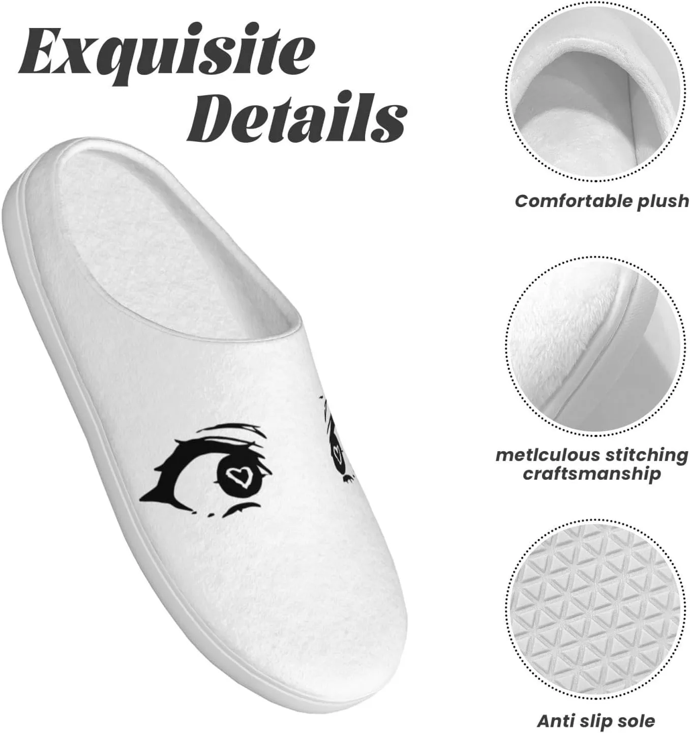 Unisex Warm Slippers Non-Slip Winter Fluffy Slippers Slip-On Plush Slippers Bedroom Slippers House Shoes For Men Women