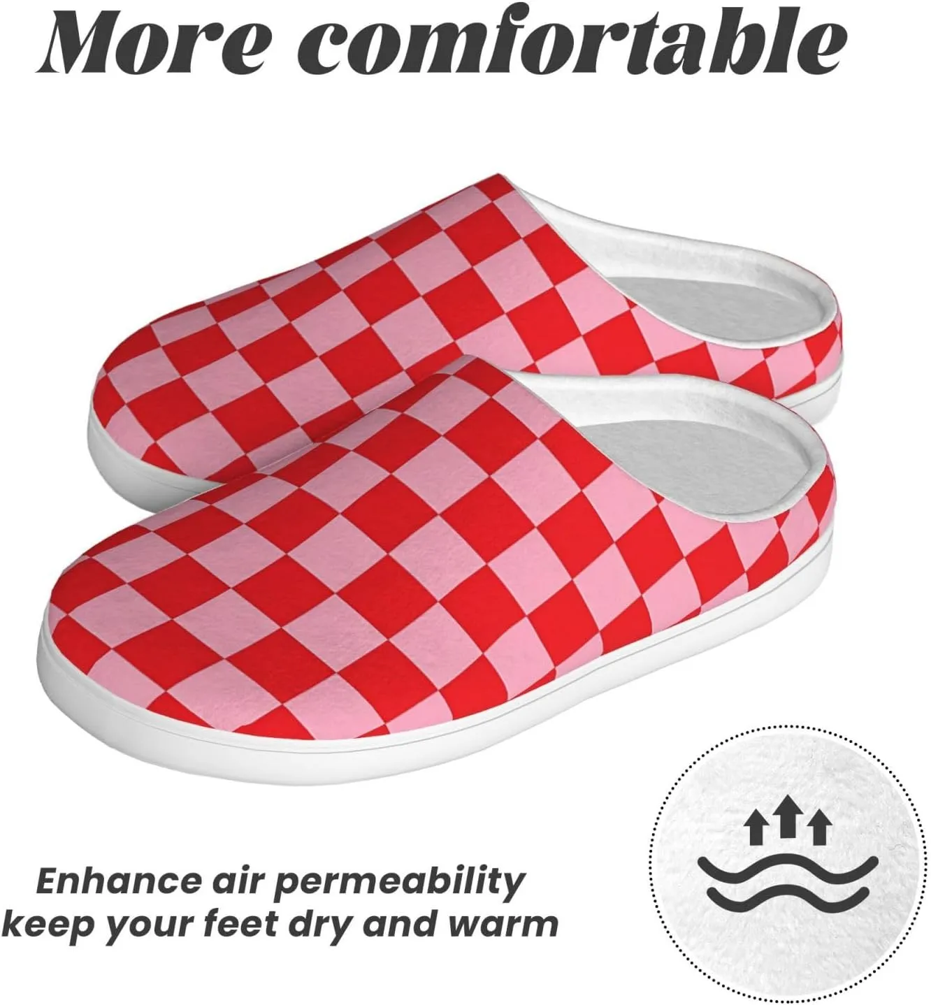 Unisex Warm Slippers Non-Slip Winter Fluffy Slippers Slip-On Plush Slippers Bedroom Slippers House Shoes For Men Women