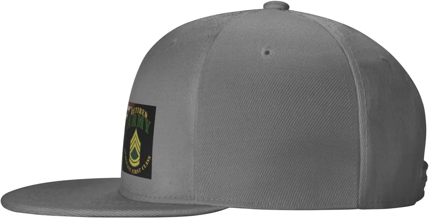 US Flag Army SFC Retired Unisex Flat Brim visor hat baseball cap