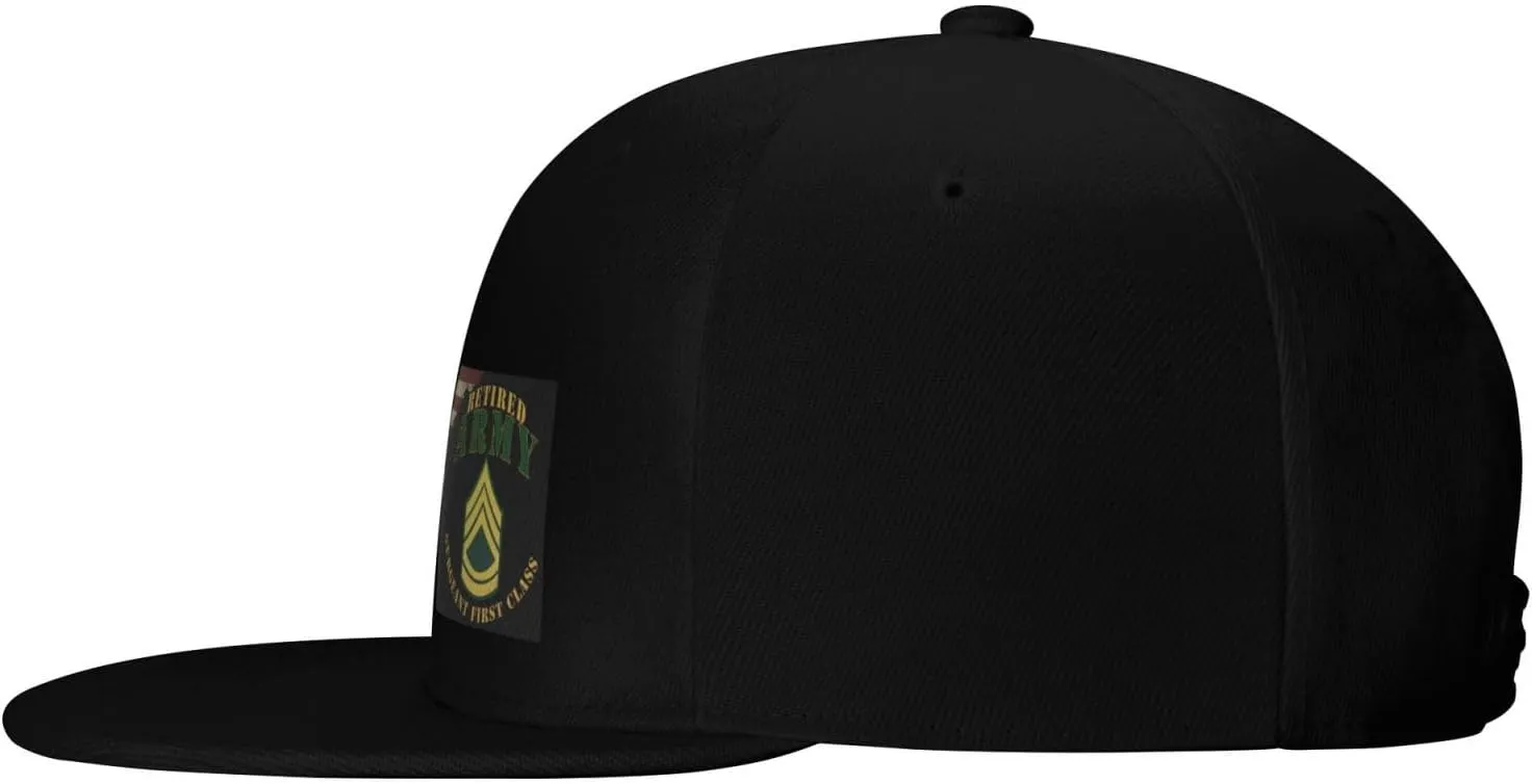 US Flag Army SFC Retired Unisex Flat Brim visor hat baseball cap