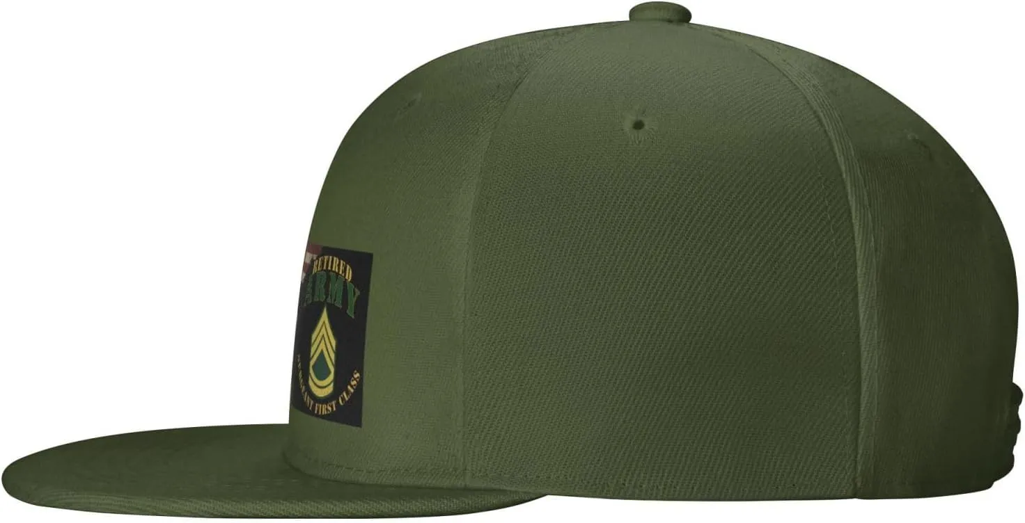 US Flag Army SFC Retired Unisex Flat Brim visor hat baseball cap