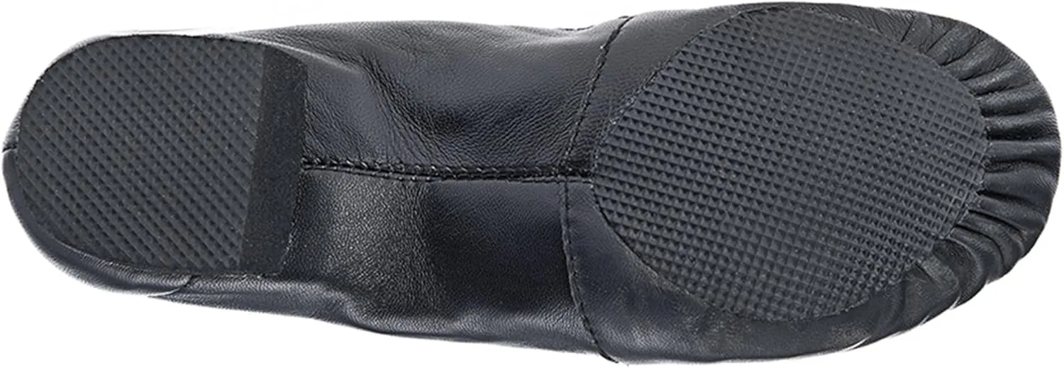 Varsity Strut Black and Tan Slip On Split Sole Leather Dance and Jazz Shoes