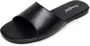 VenusCelia Women's Plain Wide Flat Sandal
