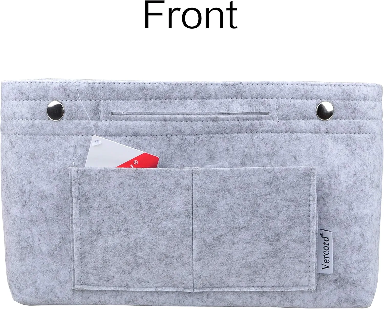 Vercord Felt Purse Tote Organizer Insert Divider Inside Handbag for Women Medium Light Grey