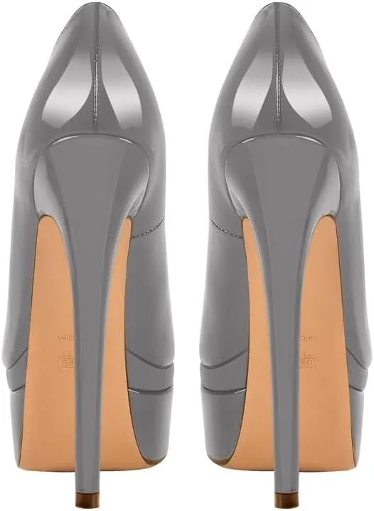 VERISSON Fashionable Slip-on High Heeled Platform Pumps Stiletto Court Shoes for Wedding Dress