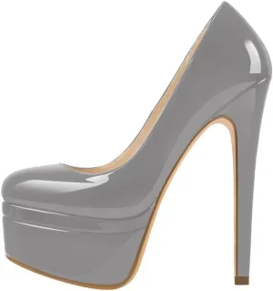 VERISSON Fashionable Slip-on High Heeled Platform Pumps Stiletto Court Shoes for Wedding Dress