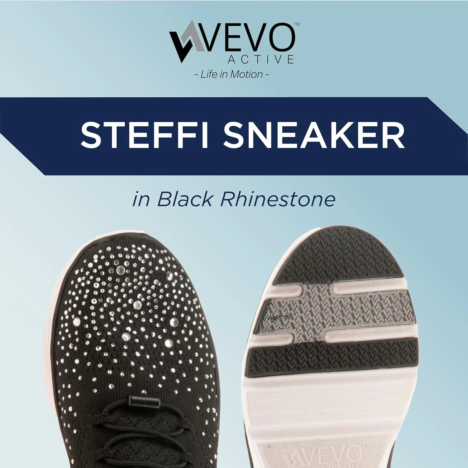Vevo Active Women's Steffi Rhinestone Embellished Slip-On Sneaker
