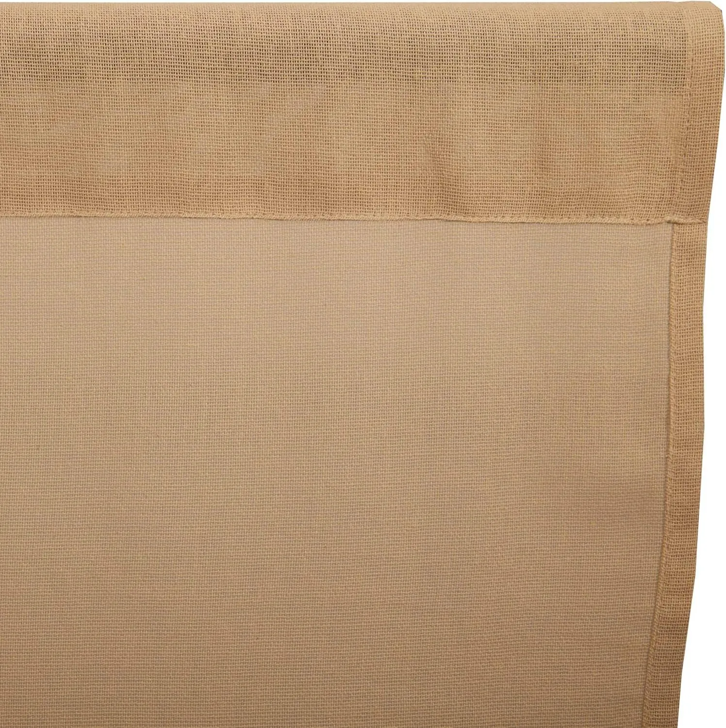 VHC Brands Khaki Curtain Short 63 inch Panel Fringed Set of 2 Primitive, Farmhouse Cotton Window Treatment for Living Room or Bedroom 63x36