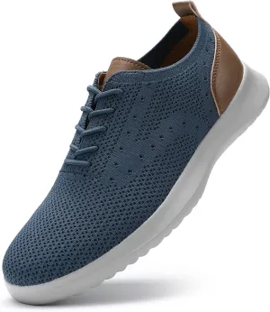 VILOCY Men's Casual Dress Oxfords Shoes Knit Lightweight Breathable Fashion Sneaker