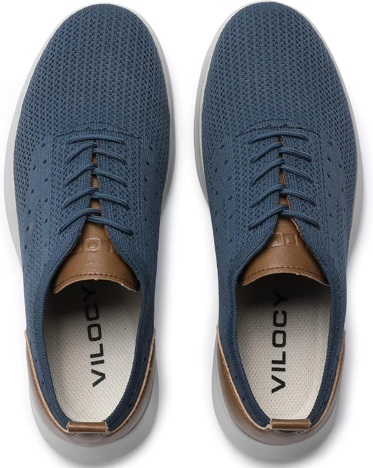 VILOCY Men's Casual Dress Oxfords Shoes Knit Lightweight Breathable Fashion Sneaker