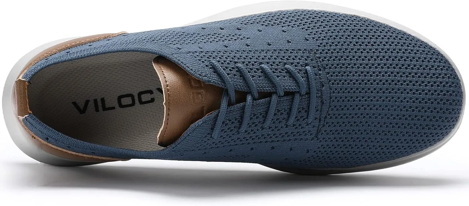 VILOCY Men's Casual Dress Oxfords Shoes Knit Lightweight Breathable Fashion Sneaker