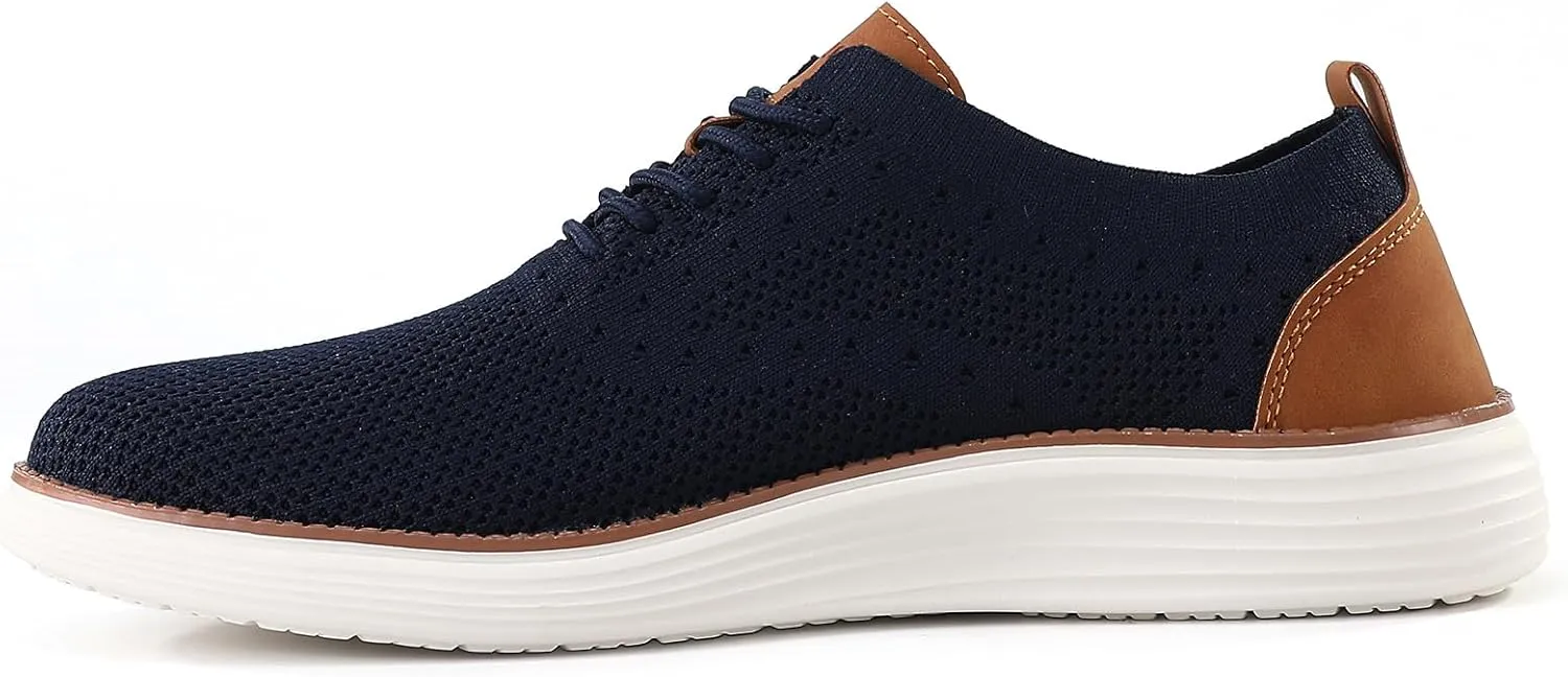 VILOCY Men's Casual Dress Sneakers Oxfords Business Mesh Breathable Walking Shoes Tennis Comfortable