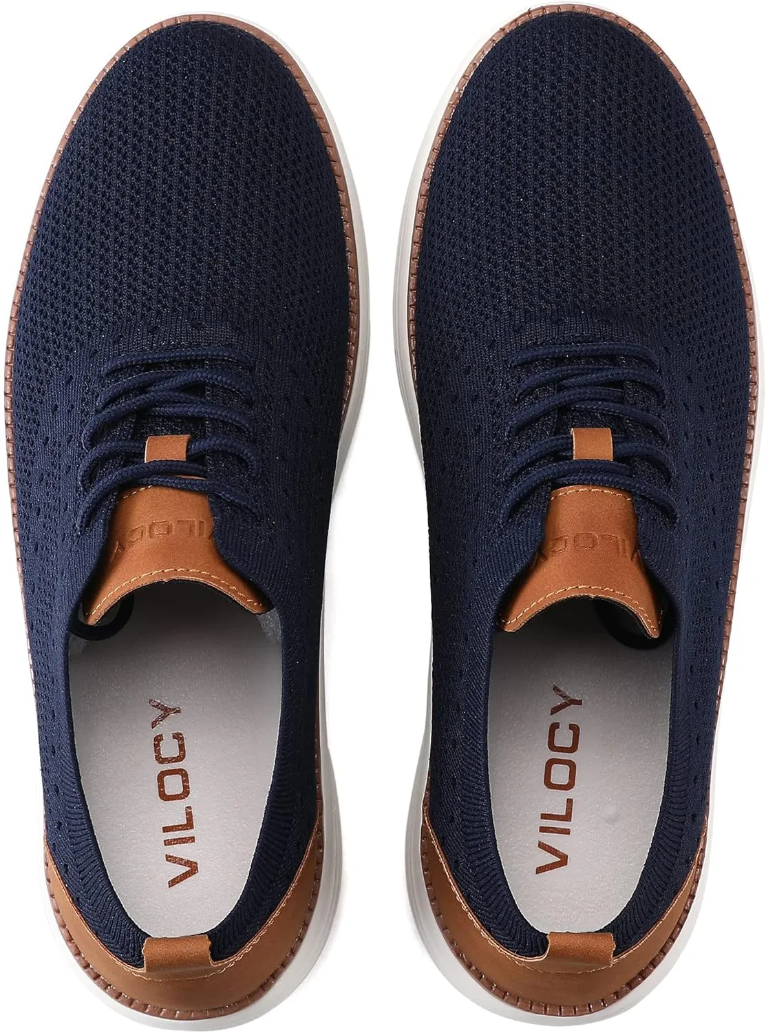 VILOCY Men's Casual Dress Sneakers Oxfords Business Mesh Breathable Walking Shoes Tennis Comfortable